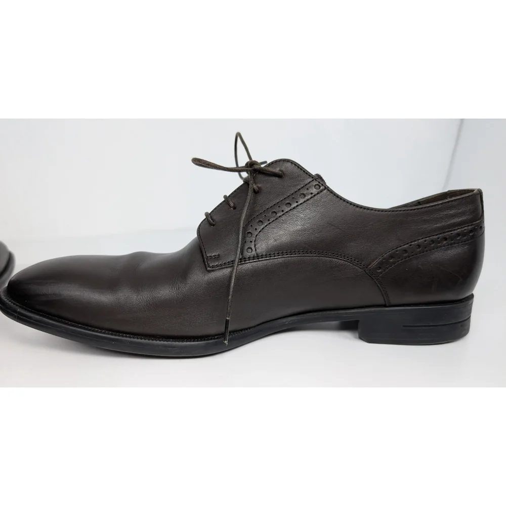 Ermenegildo Zegna Brown Derby Dress Shoes Sz 10 Classic Designer Luxury